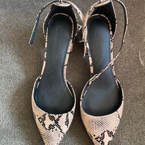 ASOS snake skin low heels